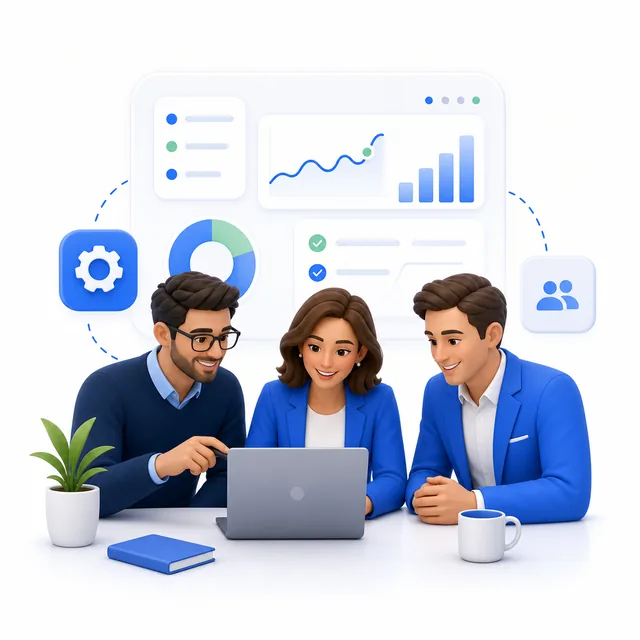 Equipo configurando Limpia Pro para una empresa