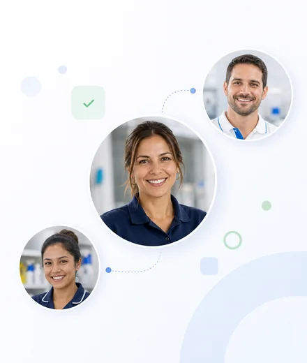 Equipo conectado con tareas y validaciones